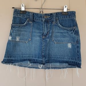 Brody Denim Mini Skirt Size 1 Distressed Jean Skirt Preppy